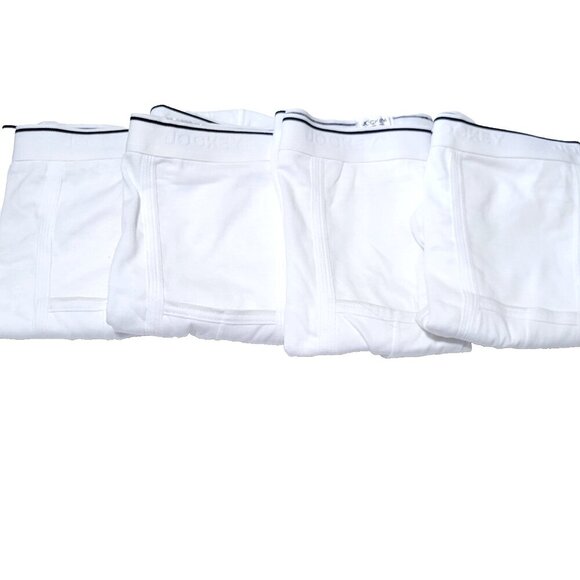 Jockey Briefs 3XL NWOT Men Lot of 4 White Cotton Quick Draw H-Fly Tighty Whities - Picture 1 of 6